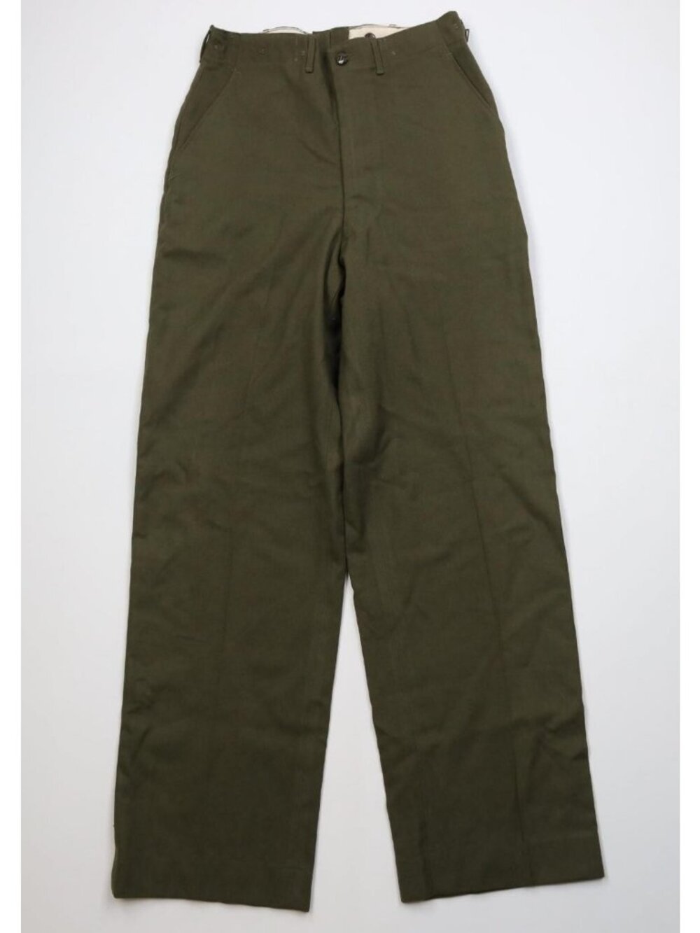 Vintage 50s Korean War Mens Small Long Unissued M1951 Wool Field Pants Green USA